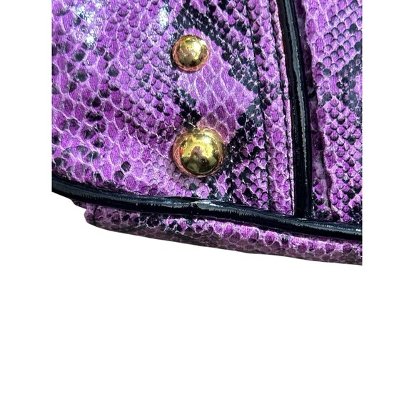 Vtg Y2K Baby Phat Purple Snake Skin Pattern Shoulder Bag Purse Studded HTF Rare - Picture 9 of 16